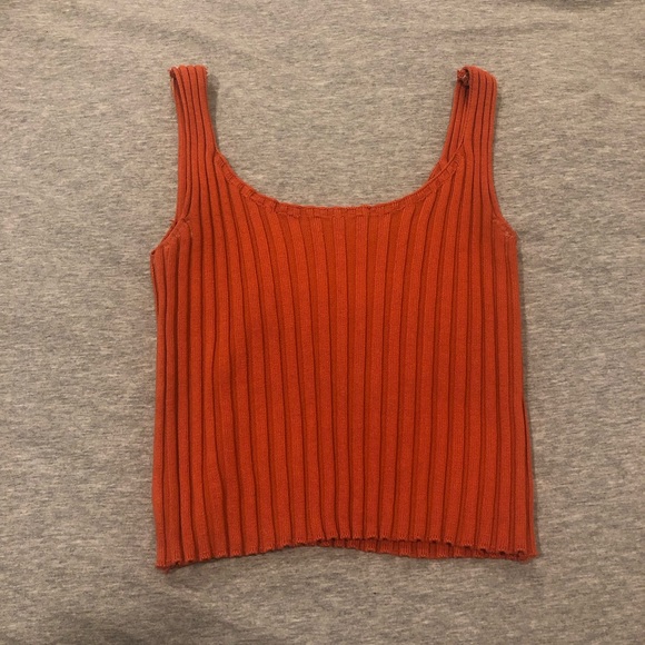 Orange Cropped Tank Top - Picture 2 of 2